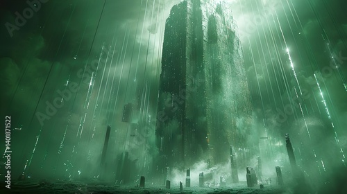 A futuristic city with suspension bridges. HD 8K wallpaper Photographic Image