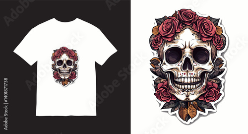 Graffiti skull graphic vector t-shirt design	
