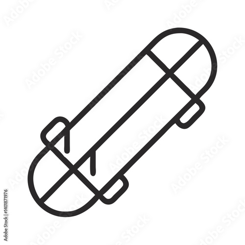 Skateboard with Diagonal Deck Design Icon Design