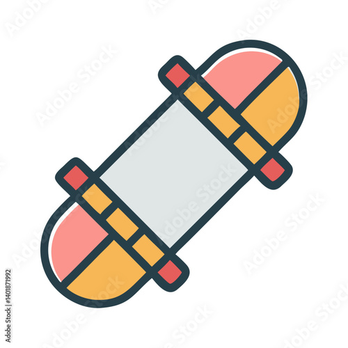Skateboard with Diagonal Deck Design Icon Design