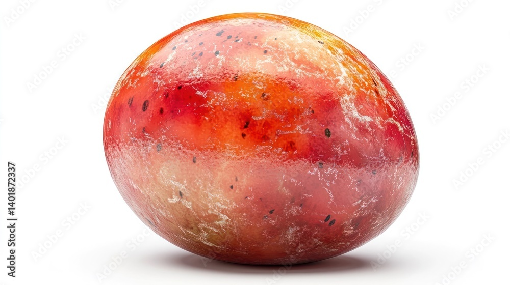 Fototapeta premium Vibrant and Textured Mango A Delicious Tropical Fruit Ready for Culinary This close up image showcases the rich colors bumpy texture and enticing appearance of a ripe juicy mango