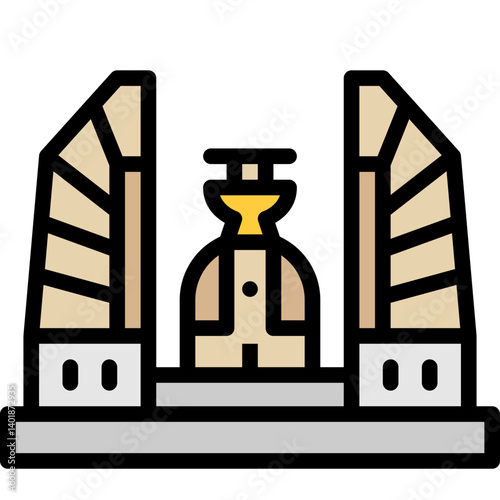 democracy monument filled outline icon