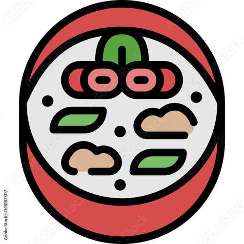 tom kha gai filled outline icon