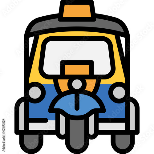 tuk tuk filled outline icon