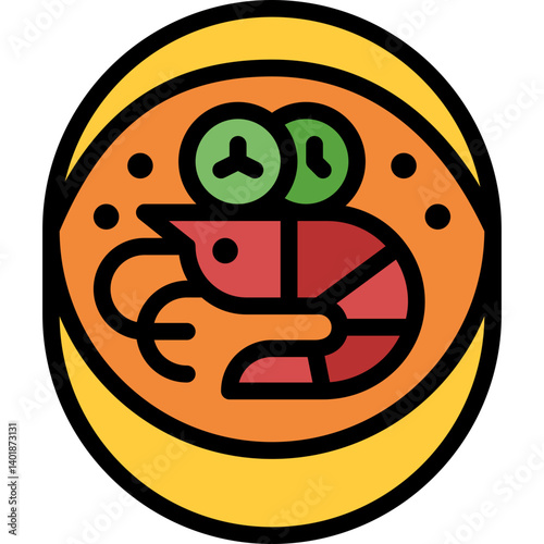 tom yum goong filled outline icon