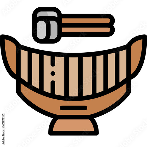 xylophone filled outline icon
