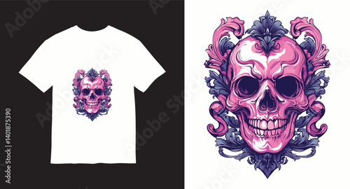 Graffiti skull graphic vector t-shirt design	
