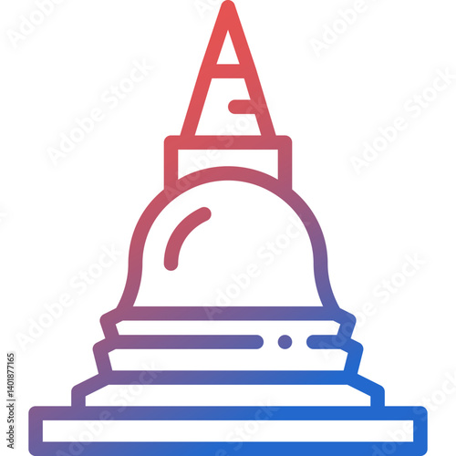 pagoda gradient line icon