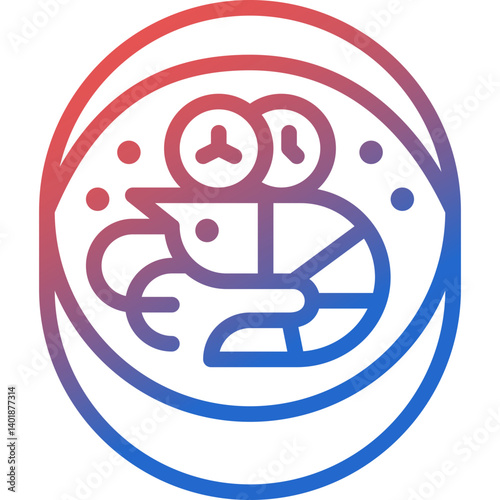 tom yum goong gradient line icon