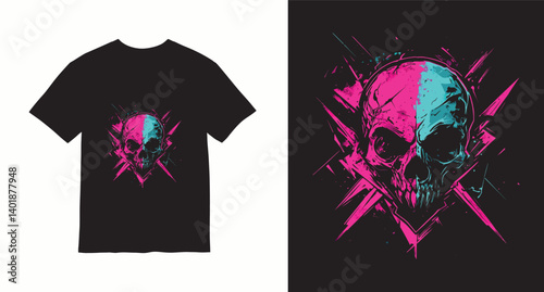 Graffiti skull graphic vector t-shirt design