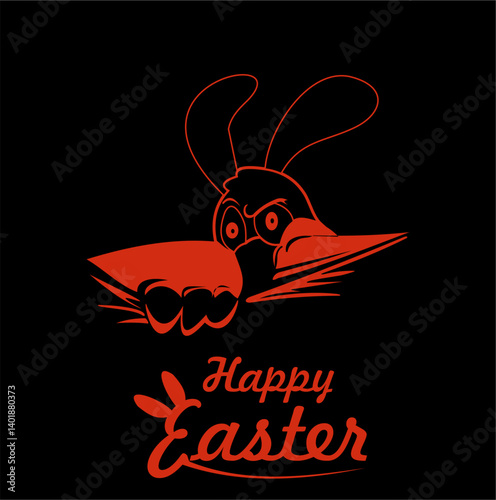 naughty bunny easter logo design vector
