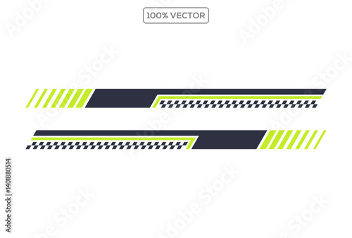 Racing car body wrap vinyl decals. Stickers for covering car bodies.Vector template
