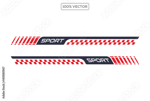 Racing car body wrap vinyl decals. Stickers for covering car bodies.Vector stock