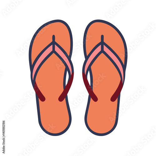 Beach Sandals with Straps Icon Design