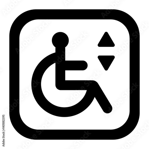 Elevator glyph icon designed for wheelchair accessibility