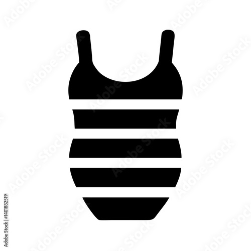 Swimsuit Top with Horizontal Stripes Icon Design