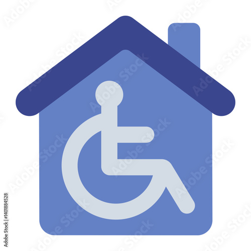 accessible home flat icon with adapted features