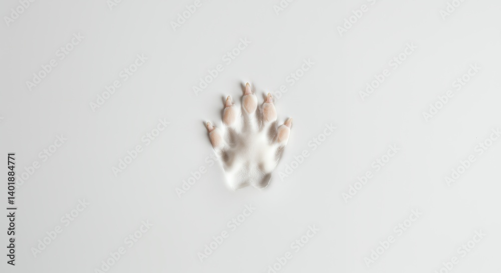Fototapeta premium Abstract plant design in white and tan tones