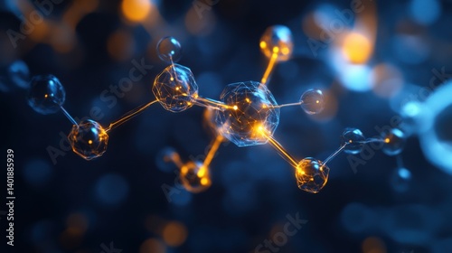 a schematic representation of a methane molecule (CH4), 