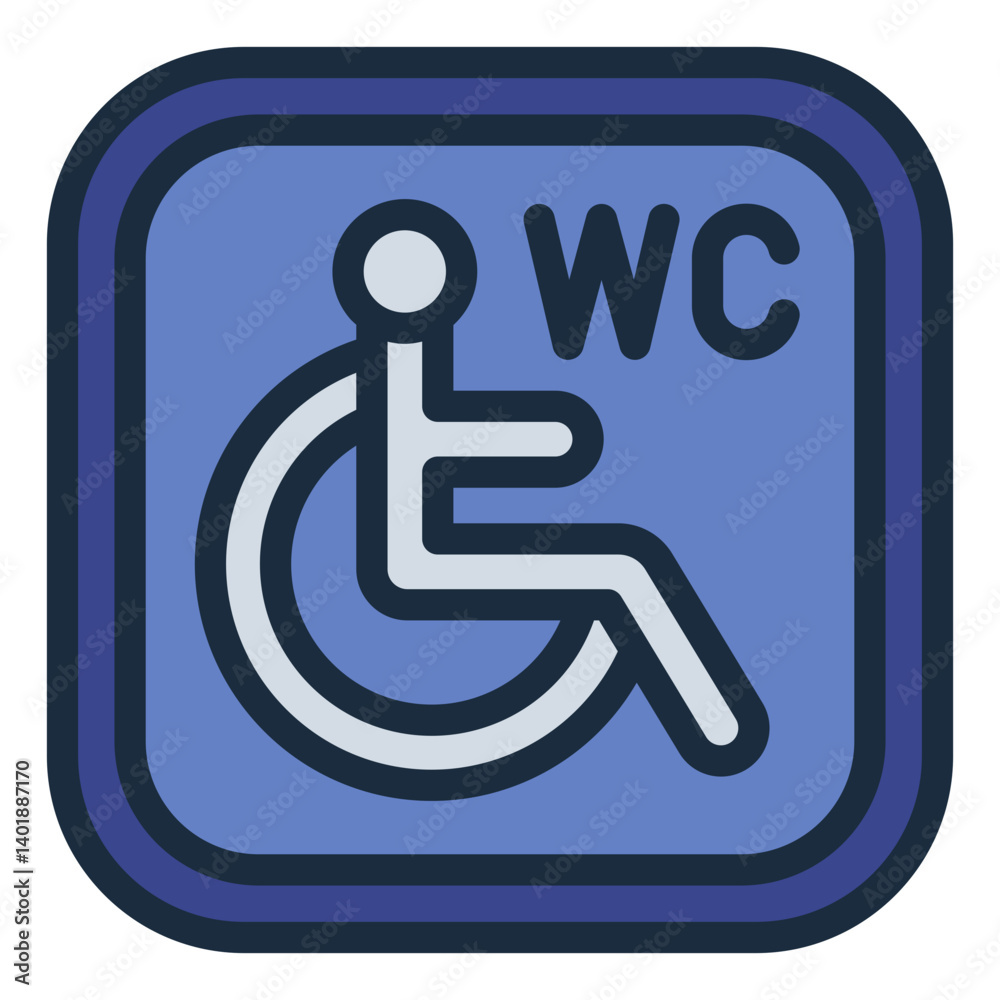 accessible toilet filled line icon for restroom area for disability accessible toilet filled line icon for restroom area for disability