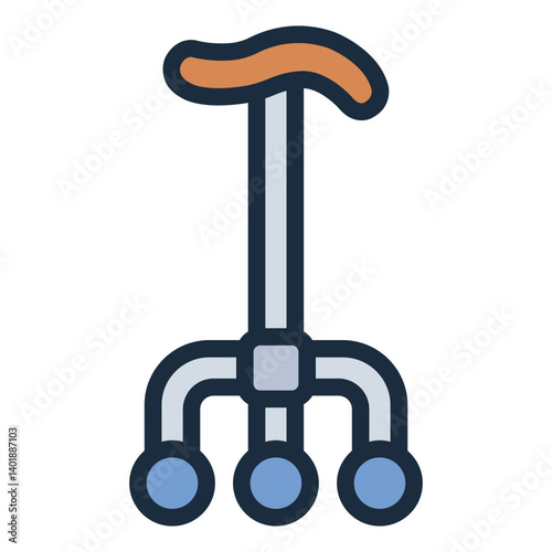 walking stick filled line icon for mobility aid