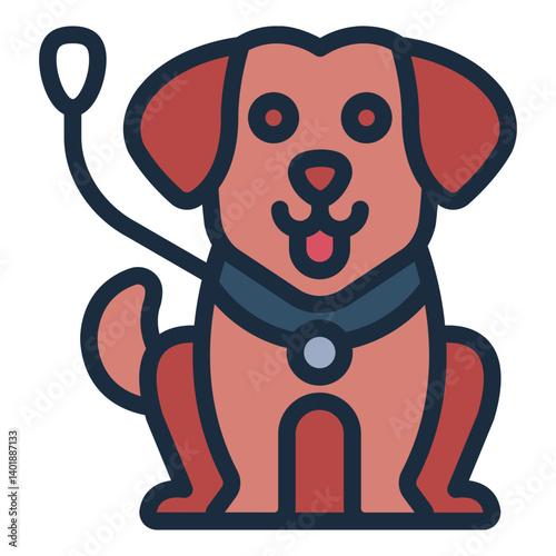 guide dog filled line icon for assisting visually impaired