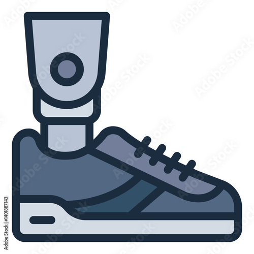 a prosthetic limb filled line icon for leg mobility