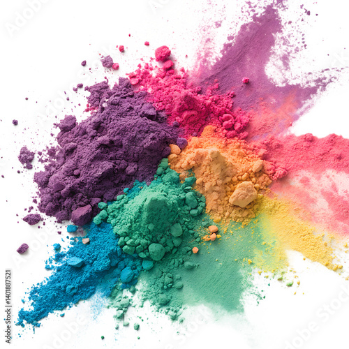 holi paint color powder explosion colorful on transparent background