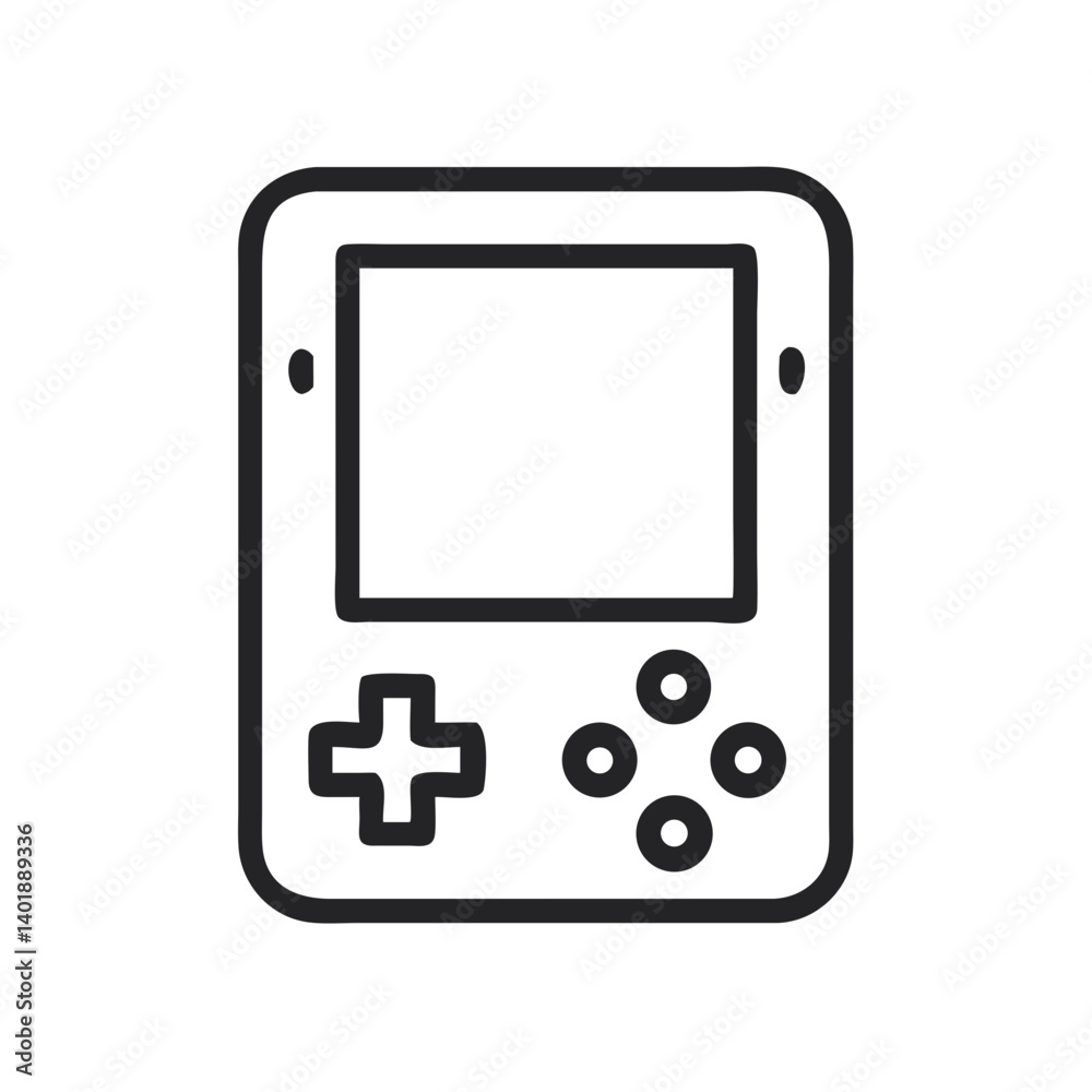 Handheld Game Console with Buttons Icon Design Handheld Game Console with Buttons Icon Design