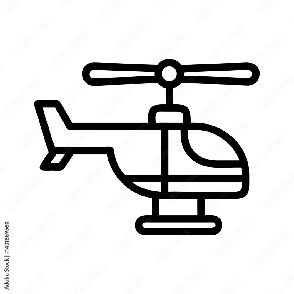 Toy Helicopter with Rotor Blades Icon Design Toy Helicopter with Rotor Blades Icon Design