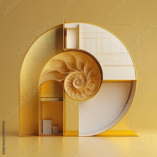 Golden spiral architecture,  sectioned design