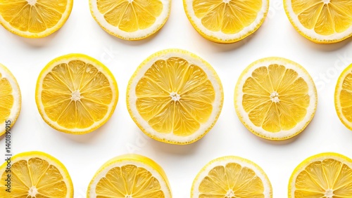 Minimalist Lemon Slice Photography:  Yellow Citrus Fruit,  Simple Background, Studio Shot, Close-up, Macro Photography, Food Photography,  Clean Aesthetic