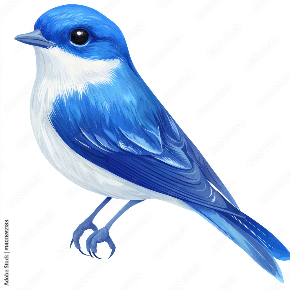 Obraz premium blue bird on white background