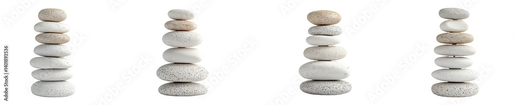Zen Stone Piles Balance on Transparent Background Smooth Rocks Towers Still Life Zen Stone Piles Balance on Transparent Background Smooth Rocks Towers Still Life