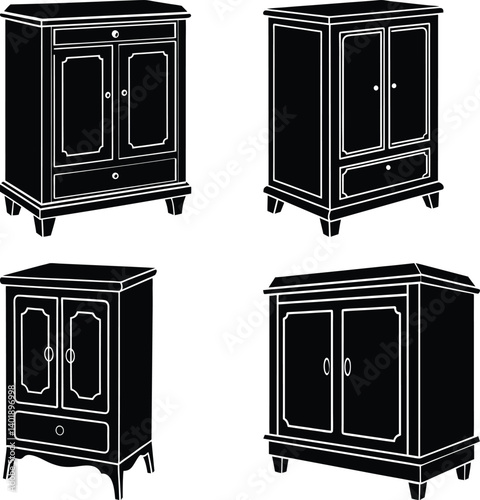 Utility Cabinet silhouette vector