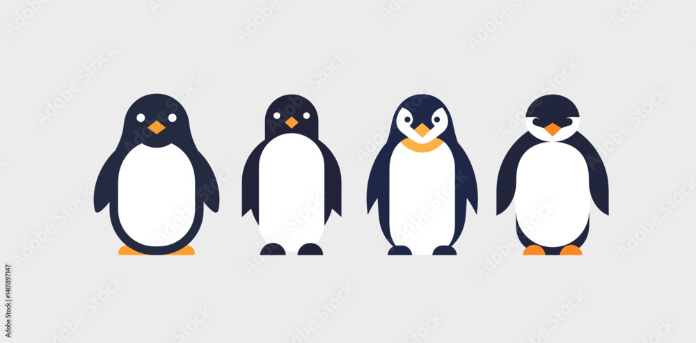 Obraz premium Minimalist Penguin Vector Graphics
