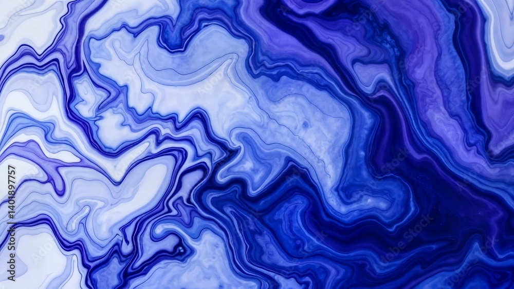 Obraz premium Blue Marble Ink Texture Abstract Background