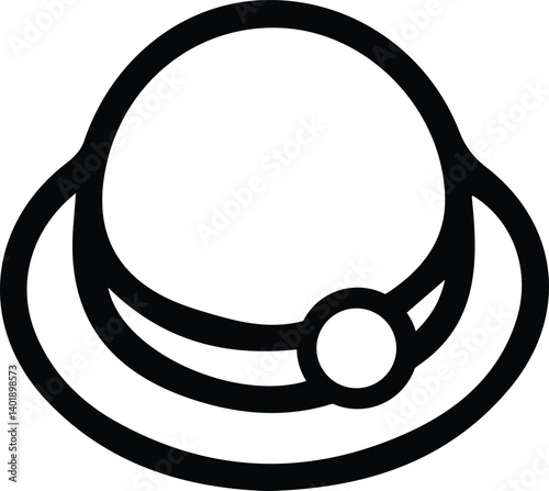 Baby Bonnet Hat Icon Minimal Line Art Vector for Infant Headwear Designs.