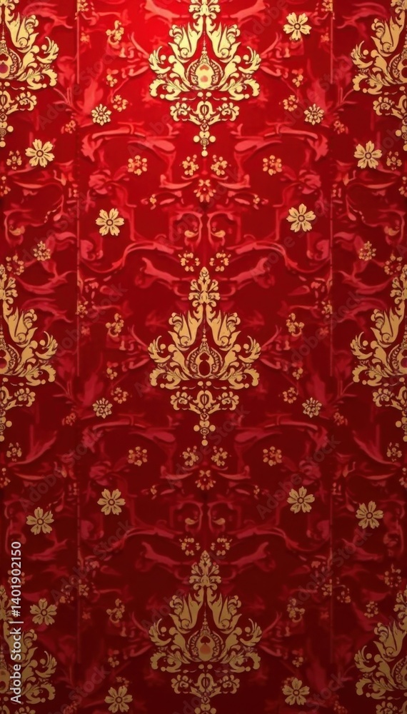 Elegant red damask pattern with gold accents and floral motifs, perfect for luxury event backdrops and traditional designs , backdrop, luxury, elegant Elegant red damask pattern with gold accents and floral motifs, perfect for luxury event backdrops and traditional designs , backdrop, luxury, elegant