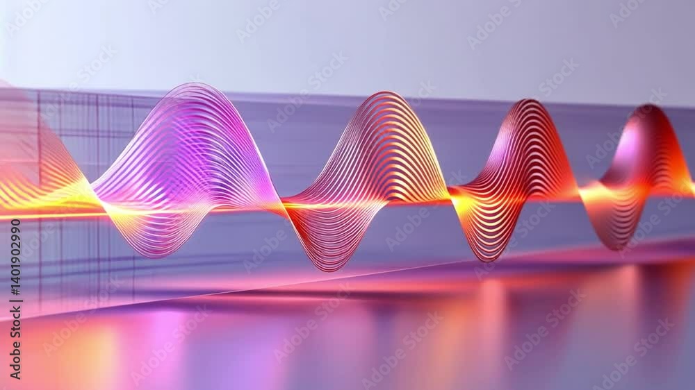 Abstract Waves: A mesmerizing, photorealistic illustration showcasing dynamic, colorful waveforms that pulse and undulate, conveying the concepts of energy and movement.