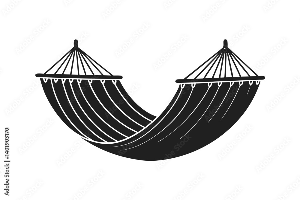 Fototapeta premium hammock silhouette vector illustration