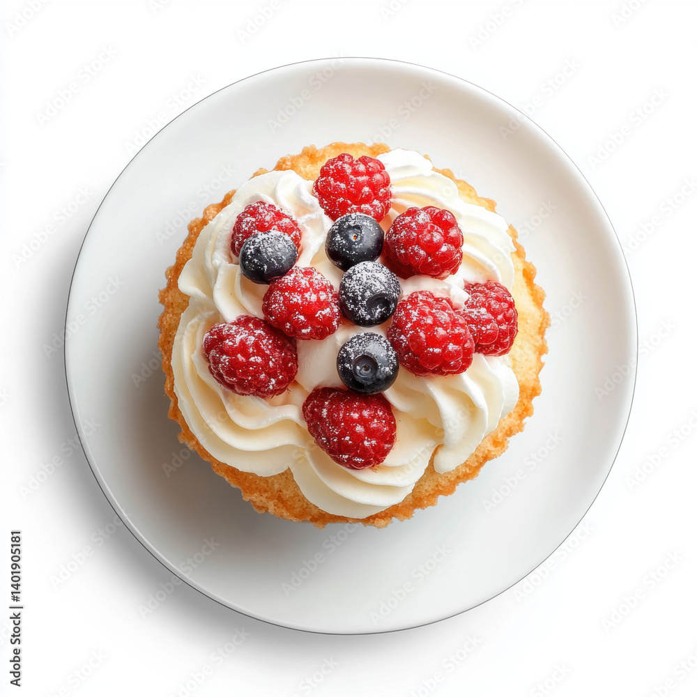 Delicious waffles and pancakes topped with fresh berries, cream, and chocolate Delicious waffles and pancakes topped with fresh berries, cream, and chocolate