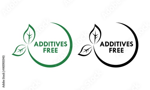 Obraz na płótnie Additives free logo template illustration. Vector logo skincare cosmetic or skin and health safe product with no paraben package design w salonie