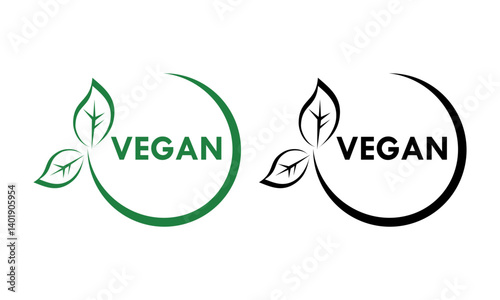 Obraz na płótnie Vegan design logo template illustration w salonie