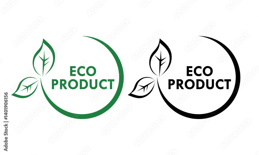 Eco product design logo template illustration