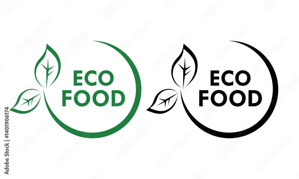 Eco food design logo template illustration
