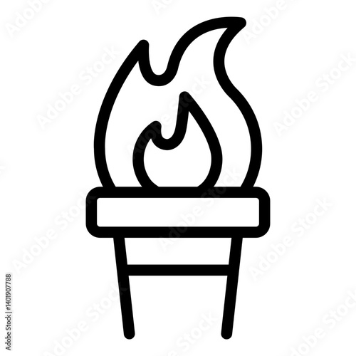 firelight outline icon for night hunting torch gear