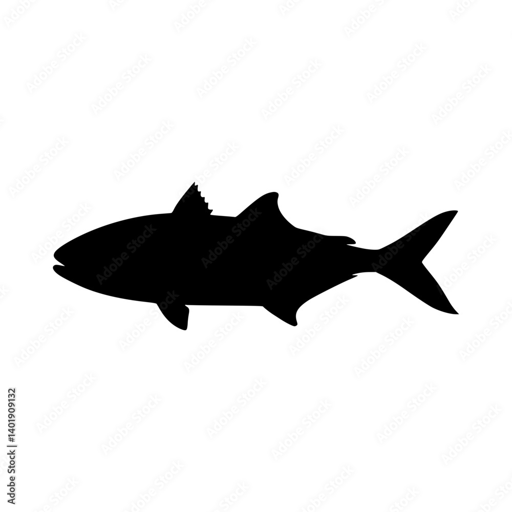 Obraz premium Abu Mullet Fish Silhouette Vector Icon