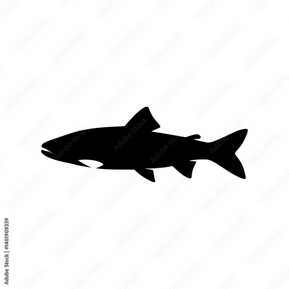 Obraz premium Ala Balik Fish Silhouette Icon - Black Vector