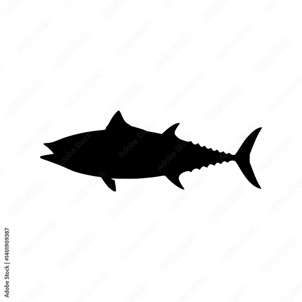 Albacore Fish Silhouette Icon - Black Vector Albacore Fish Silhouette Icon - Black Vector